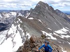 Pausing for a breather on the ridge.