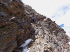 Ledge system below the summit block.