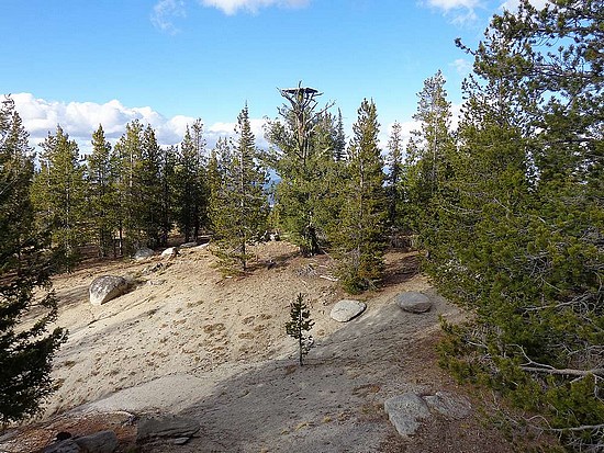 Historic fire lookout platform on Eagle Nest.