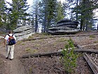 Hiking past