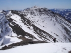 John nearing Cerro Ciento's false summit, with Easley Peak behind him.