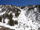 This is the gully on Easley Peak's west face that we climbed during the ascent. 