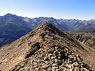 Great view of the Boulder Mountains from the summit of Lopez Peak.