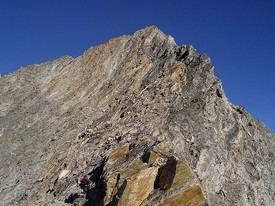 Climbing Big Basin Peak in the Pioneers.