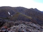 The long southeast ridge of Ferguson Peak from Longswauger Peak.