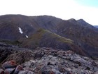 The long southeast ridge of Ferguson Peak from Longswauger Peak.