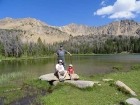 Three generations at Fourth of July Lake.