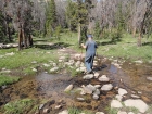 Navigating the a stream crossing.