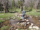 Navigating the a stream crossing.