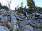 Feeling serious during the descent to Frog Lake.