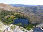 The lower Grassy Twin Lake from the namesake peak.