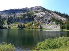 Grassy Twin Peak from the lake below.