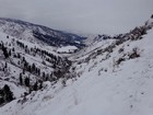 Looking back down on the valley from the saddle.