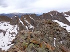 Summit view looking southwest. Mount Mazama and Mount Silliman in view.