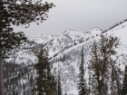 The view southwest of the many points along the ridge leading to Goat Peak (distant left).