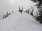 Erik nearing the summit of Goat Mountain (8915').