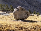 Very cool glacial erratic boulder high in the valley.