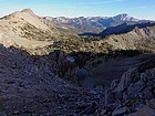 Looking down on Deer Lakes, Castle Peak in the distance.