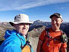 Summit splattski shot on Simpson Peak, Castle Peak between us.