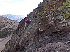 Tricky down climb north of Alta Peak.