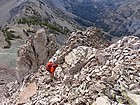 John about to summit Grand Finale Peak.