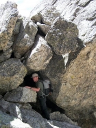 Dave entering the Eye of the Needle. ChrisR photo.