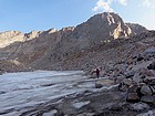 The tongue of the Sky Top Glacier, with the imposing Granite Peak above us.