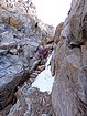 New ice already starting to form below the crux step.