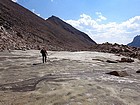 Crossing the glacier on the way back down. Way better than boulder hopping.