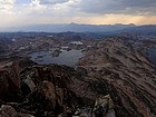 Summit view from Sky Top Peak of Rough Lake and Aero Lakes. Storm clouds coming!