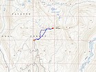 Map of our route, about 2.5 miles and 1300' elevation gain round trip.