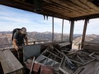 Checking out the fire lookout.