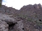 Steep gully used to reach the summit of