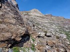 Cliffy section below the saddle.