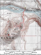 Map of our hike, about 2.5 miles round trip. We went clockwise.