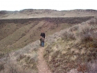 Rounding a bend on the trail.