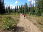 The trail is pretty dusty at first.