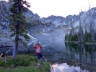 Crazy poser by the lake.