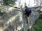 Quick stop for a bouldering problem.