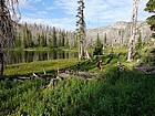 Hiking around the lake.