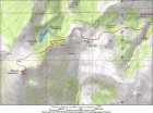 Map of our route. About 9 miles round trip and 1700' elevation gain.