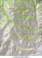 Overview map of the route, 10 miles round trip a 3500' total elevation gain