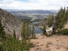 Looking down on the Bench Lakes, Redfish in the distance.