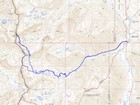 Map of the route, 18 miles and 5200' gain round trip.