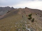 Walking the ridge over to the correct saddle.