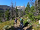 On the trail, Hollowtop Mountain in the background.