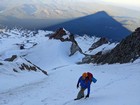 John pausing while waiting for another climber in the Pearly Gates.