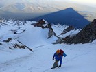 John pausing while waiting for another climber in the Pearly Gates.