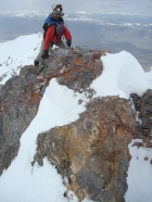 Mixed climbing on crumbling rock.