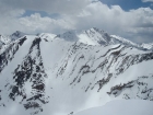The north face of Borah, with Al West Peak in the foreground.